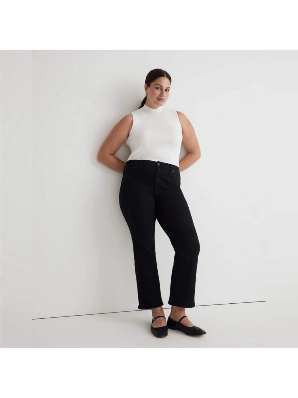 Madewell mid rise kick out crop